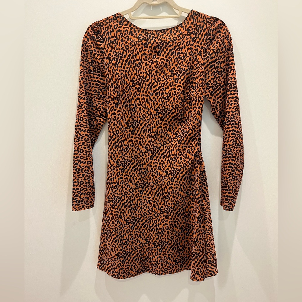 The East Order long sleeve Sahara leopard print mini dress